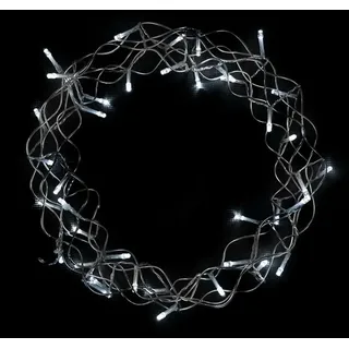 Lex Light Weihnachten Kranz Türkranz silber 40 LEDs kaltweiß 6/18h Timer 30cm - Silber