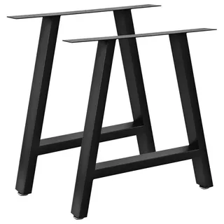 2 TISCHBEINE AUS SCHWARZEN STAHL 70x72CM, TISCHKUPFER FÜR MÖBEL, TISCHBEINE A...