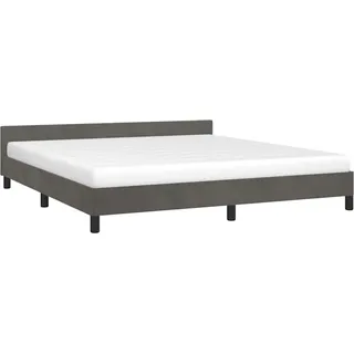 vidaXL Bettgestell ohne Matratze Dunkelgrau 160x200 cm Samt - Grau