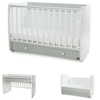 Lorelli Babybett Dream 60 x 120 cm umbaubar Schreibtisch Kinderbett Schaukelbett grün - Grün