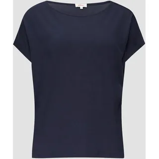 S.Oliver T-Shirt mit Markenlabel, blau