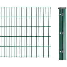 Alberts 644741 Doppelstabmattenzaun als Zaun-Komplettset | verschiedene Längen und Höhen | kunststoffbeschichtet, grün | Höhe 163 cm | Länge 2,5 m