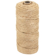 Hilpaty Jute-Schnur 3mm 100m Natur Jute Kordel mit 3 Fasern Starke Jutegarn für Dekoration Garten Floristik DIY Kunst Bündeln Basteln und Einpacken