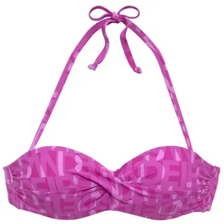 ELBSAND Bügel-Bandeau-Bikini-Top »Letra« mit tollem Wording, pink