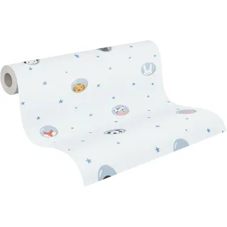 A.S. Création Little Love Vliestapete 64 cm x 10 m 381433 Blau/Weiß/Rosa/Gelb/Schwarz