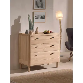 Home Affaire »WickelKommode aus massvier Eiche natur geölt, zeitloses Design« bis 11 kg mit 3 geräumigen Schubladen, stabil und standfest gebaut 100 cm, beige