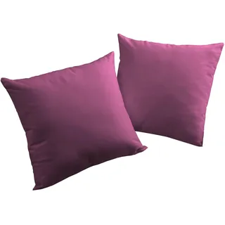 Dekokissen WIRTH "Newbury" Gr. 2, lila (beere, unifarben), B:50cm L:50cm, Baumwolle, Polyester, Dekokissen_Sitzkissen_Kissenhüllen, Dekokissen, Kissenhülle ohne Füllung, 2 Stück