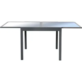 HOME DELUXE - Gartentisch VERANO - schnell ausziehbar 90 - 180 cm, Aluminium - Grau