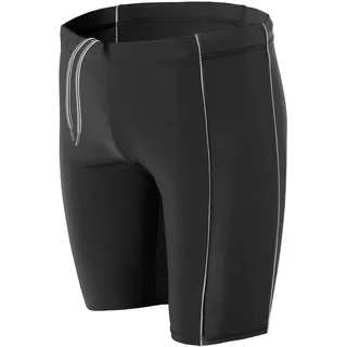 Badehose AQUARTI "Badehose Aquarti Herren Lange Badehose mit Kontrast-Paspel Jammer", Herren, Gr. 3XL, N-Gr, schwarz (schwarz, grau), Obermaterial: 80% Polyamid PA. 20% Elasthan EL., Badehosen Badehose