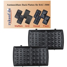 Elektrischer Back-Automat Nussbäcker BAC-3000 Nussmaker Waffeleisen 12er - austauschbare Platten (Waffel)