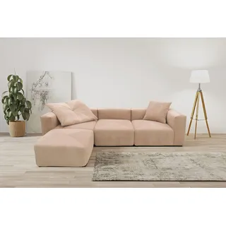 Home Affaire Ecksofa »Gerrid L-Form« 301x69x193 cm Cord rosa/rose/rose