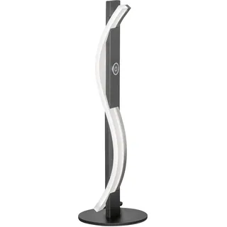 Fischer & Honsel Tischleuchte, Bridge | sandschwarz/nickelfarben matt | H: 40,50 cm, D: 13,00 cm| mit Sensordimmer in 3 Stufen dimmbar| 1x LED 7 Watt 3000 K | 850 lm| EEG: F | 50537