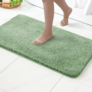 MIULEE Badezimmerteppich Badematte Weiche rutschfest Grün 70x120 cm | Badteppich Fußmatte Badematten & Badteppiche Bettvorleger Flauschig Teppich Duschmatte für Bade & Wohnzimmer Schlafzimmer