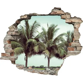 Queence Wandtattoo »Palmen« Wandsticker, Wandbild, selbstklebend, 3D, Wanddurchbruch, grün