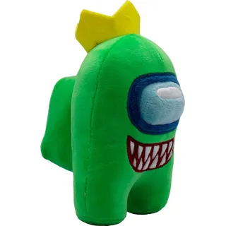 Among Us Plüschfigur Green King – 18 cm, Kuschelweiches Stofftier, Perfekt für Fans des Online-Spiels, Ideales Geschenk, Offizielles Merchandise - Grün