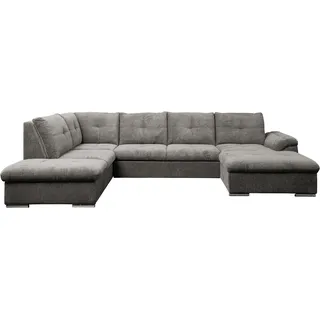 Wohnlandschaft WERK2 "Arena, B/T: 339/220 cm breit, moderner, einladender Sitzkomfort", anthrazit, B:339cm H:97cm T:220cm, 100% Polyester, Sofas, Wohnlandschaft, mit Schlaffunktion und Bettkasten, U-Form