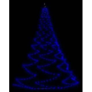 vidaXL Weihnachtsbaum an der Wand mit Metallhaken 260 LED Blau 3 m - Blau