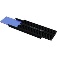 HASAYAKI M.2 2280 SSD-Kühler, schraubenloses, werkzeugloses Kühlmodul mit 3 Wärmeleitpads für Desktop-PC PS5 PCIe NVMe oder SATA M.2 2280 SSD - Schwarz