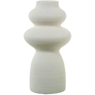 DRW Abstrakte Tischvase, Keramik, cremefarben, 17 x 17 x 32 cm, Medidas: 17x17x32cm
