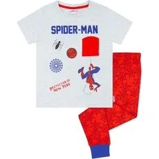 Spiderman, Jungen, Pyjama, Schlafanzug  Jungen, Grau, Rot, (128)
