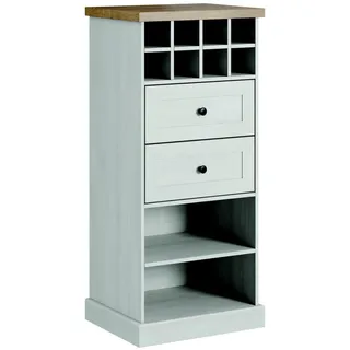 Landhaus Weiss Schrank Kommode Lowboard Anrichte Holz Buffet Kommoden Sideboard - Weiß