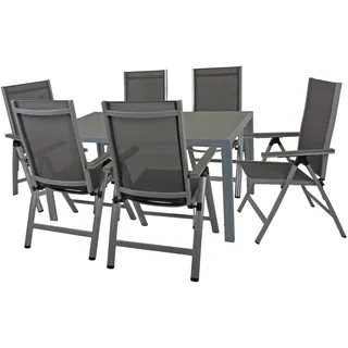 Garden Pleasure Sitzgruppe Grace, grau Kunststoff, Metall, 7-teilig