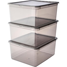Bild von Aufbewahrungsboxen mit Air Control System, 3-teiliges Set, 3 x 18 l, Bea, Transparent