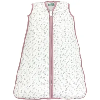 molis&co - Baby Sommerschlafsack Musselin - Sommer Baby Schlafsack 0.5 TOG - Neugeborene Babyschlafsack ohne Ärmel - Premium Musselin - Floral Pink (95 cm)
