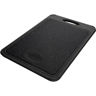 Rockingham Forge Doppelseitiges Schneidebrett aus Kunststoff mit Seiten aus Edelstahl & Schwarz Granit Effekt – 27 x 1.5 x 40cm, Hackbrett, Küchenbrett