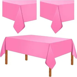 Wasserfestes Tischdecken-Set 137 x 274 cm für Geburtstag, Hochzeit, Camping - Rosa 2er-Set - Rosa