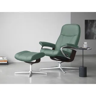 Stressless Fußhocker Consul Leder 54 x 41 x 39 cm Grün/Türkis