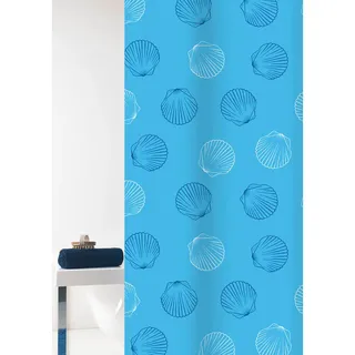 Grund Duschvorhang , Weiß , Kunststoff , Muschel , 180x200 cm , Oeko-Tex® Standard 100, Made in Europe , Heimtextilien, Badtextilien, Duschvorhänge