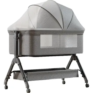 Reisebett, höhenverstellbar, waschbarer Rahmen, X3-GRAU