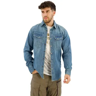G-Star D23616-d252 Slim Fit Langarmhemd - Faded Cricket Blue - S
