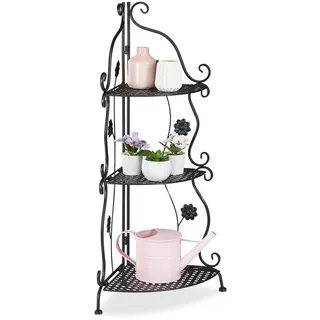 Relaxdays Blumenregal 31 x 82,5 x 31 cm Schwarz