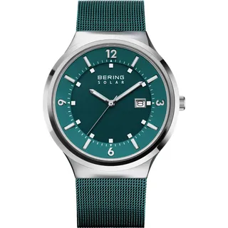 Bering Herren Uhr Armbanduhr Edelstahl grün 14442-808 Solar - Grün