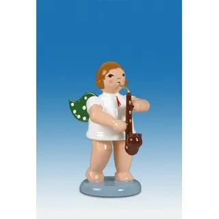 Engelmusikant Engel mit Heckelphon ohne Krone Höhe 6 cm NEU Weihnachtsengel Holz