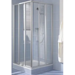 Kermi Eckeinstieg IBIZA 2000 ED3 10017 - Halbteil, I2ED3100171AK, Farbe: Silber Mattglanz Echtglas klar