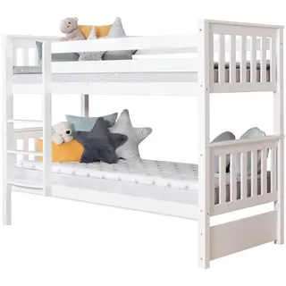 TICAA Etagenbett Sammy 90 x 200 cm Kiefer massiv weiß
