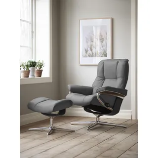 Stressless® »Mayfair«, (Set, Relaxsessel mit Hocker), mit Hocker, mit Cross Base, Größe S, M & L, Holzakzent Schwarz