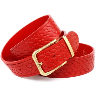 Anthoni Crown Ledergürtel, rot,