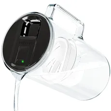 Wessper Wasserfilter Kanne mit LED-Anzeige 3.3l, Glas wasserkanne mit aktivkohle filter, Wassekrug mit wasserfilterkartuschen für trinkwasser BPA FREE -Schwarz