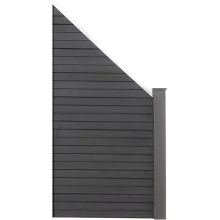 HOME DELUXE - WPC Sichtschutzzaun CALLADO - Anthrazit, 1x Schrägelement - Maße: 91 x 105 cm, inkl. Zubehör I Blickschutz Windschutz Sonnenschutz - Grau