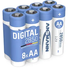 Bild Akku Mignon AA 2650 mAh, 8 Stück, 1,2V NI-MH, wiederaufladbar, hohe Kapazität ideal für Kameras, Blitzgeräte, Digitalkameras, Wildkameras