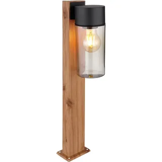 Globo Außenleuchte Etsi Edelstahl 50 cm Holzoptik Dunkel