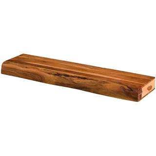 Kawola Wandregal Sesa Holz Akazie , Naturfarben , Rechteckig , 100x8x25 cm , Wohnzimmer, Regale, Wandboards