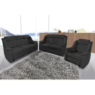 sit&more Polstergarnitur 3-Sitzer + 2-Sitzer + Sessel Kunstleder schwarz