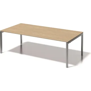 BISLEY Cito ahorn, silber rechteckig, 4-Fuß-Gestell silber, 240,0 x 120,0 x 740 cm