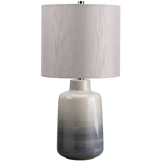 Tischlampe Porzellan Grau Blau 61cm hoch Nachttisch Wohnzimmer Leuchte BASRA