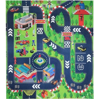 JTMM Road Spielmatte Spielzeug, Kinder Teppich/Spielteppich, ideal zum Spielen mit Autos und Spielzeug, Kinder Educational Road Traffic Play Matte, Kids Travel-/Sicher